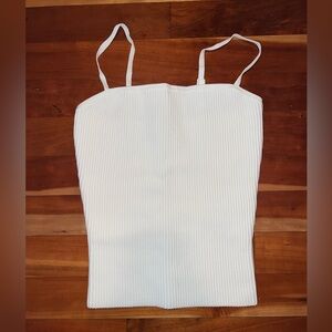 Like New Aritzia Babaton Sculpt Knit Cami Tank White